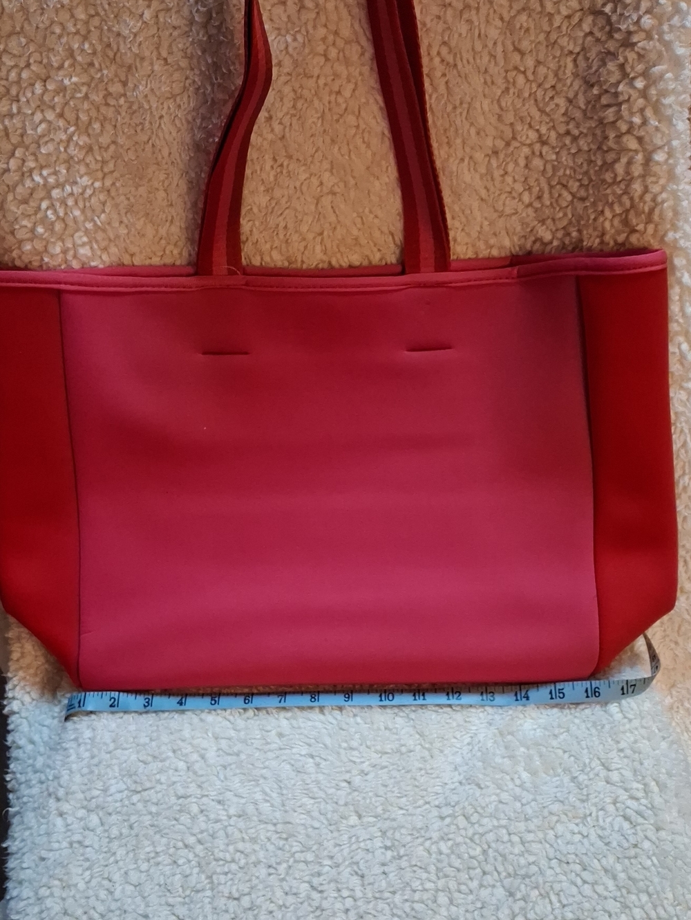 summersalt Bright Red Neoprene Tote with Dual Straps